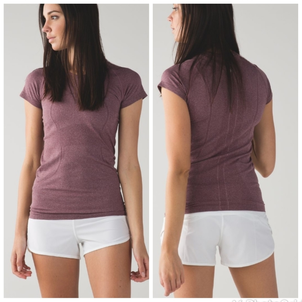 Lululemon swiftly tech short sleeve in Heathered Bordeaux Drama retired …